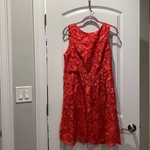 NWT Adrianna Papell lace dress. Coral size US14